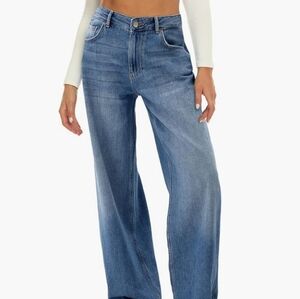 HDLTE Women Wide Leg Jeans Loose Fit Jeans Boyfriend Jeans